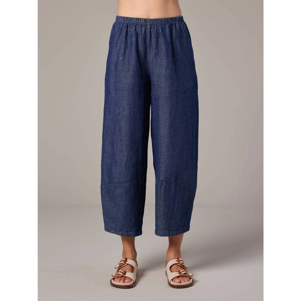 NEW CUT LOOSE flax denim lantern pants in laundered